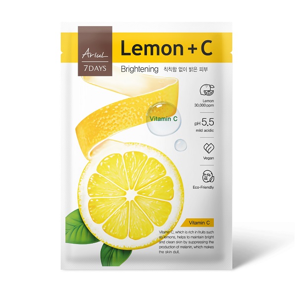 Mặt Nạ Giảm Thâm & Sáng Da Chanh Vàng + Vitamin C Ariul 7Days Mask + Lemon C 23Ml (Wn)