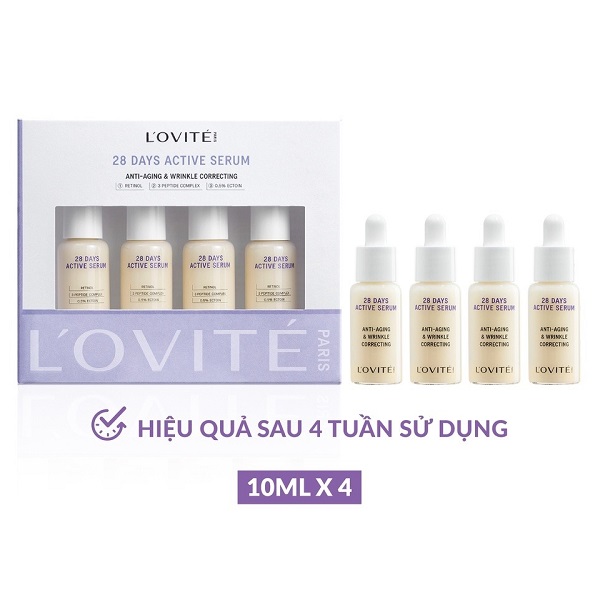 Serum 28 Ngày Cải Thiện Lão Hóa L'ovite 28 Days Active Serum Anti - Aging & Wrinkle Correcting 40Ml (Wn)