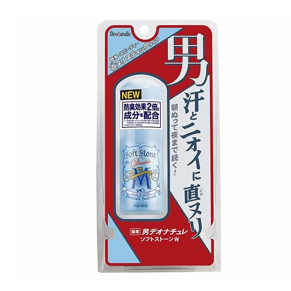 Sáp Không Mùi Đá Khoáng Bạc Hà Cho Nam Deonatulle Soft Stone Double Deodorant For Men 20G (Wn)