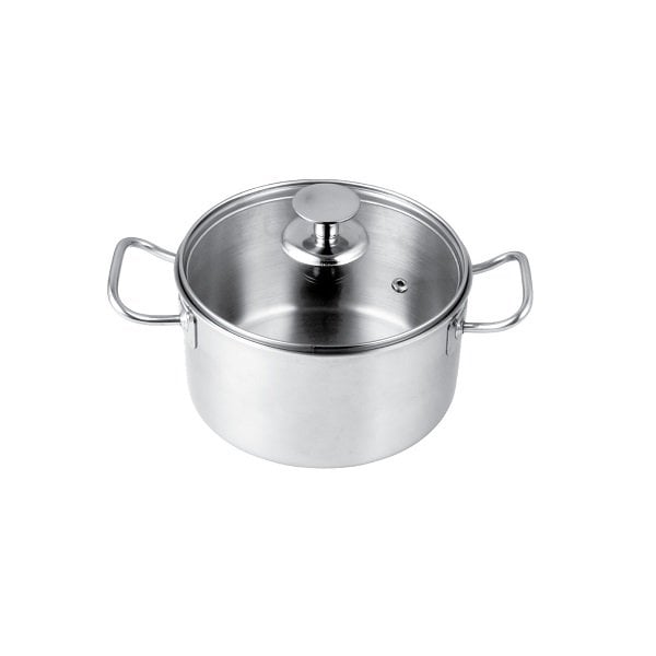 Nồi Inox 304 3 Lớp Nắp Kính Bếp Từ Ticook 18Cm