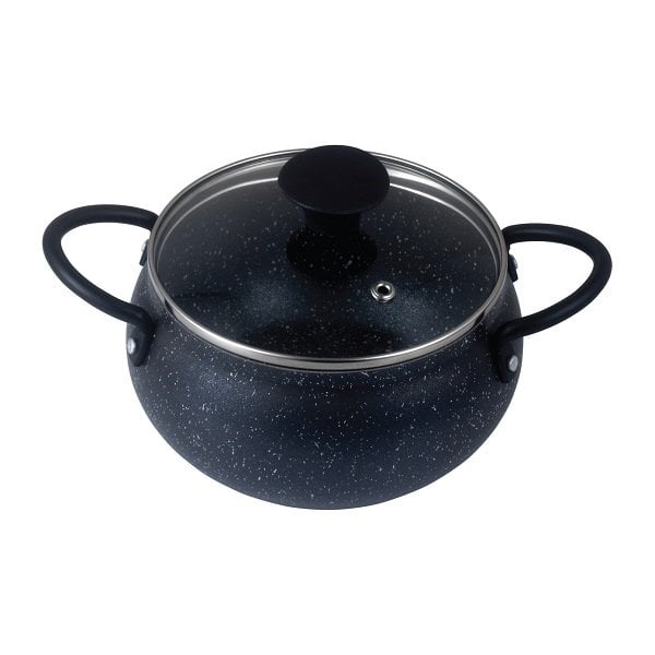 Nồi Niêu Hộp Kim Nhôm Vân Đá Nắp Kính Đáy Từ Tithafac 20Cm