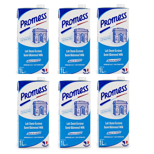 Thùng 6 Hộp Sữa Tươi Tiệt Trùng Promess Ít Béo 1L