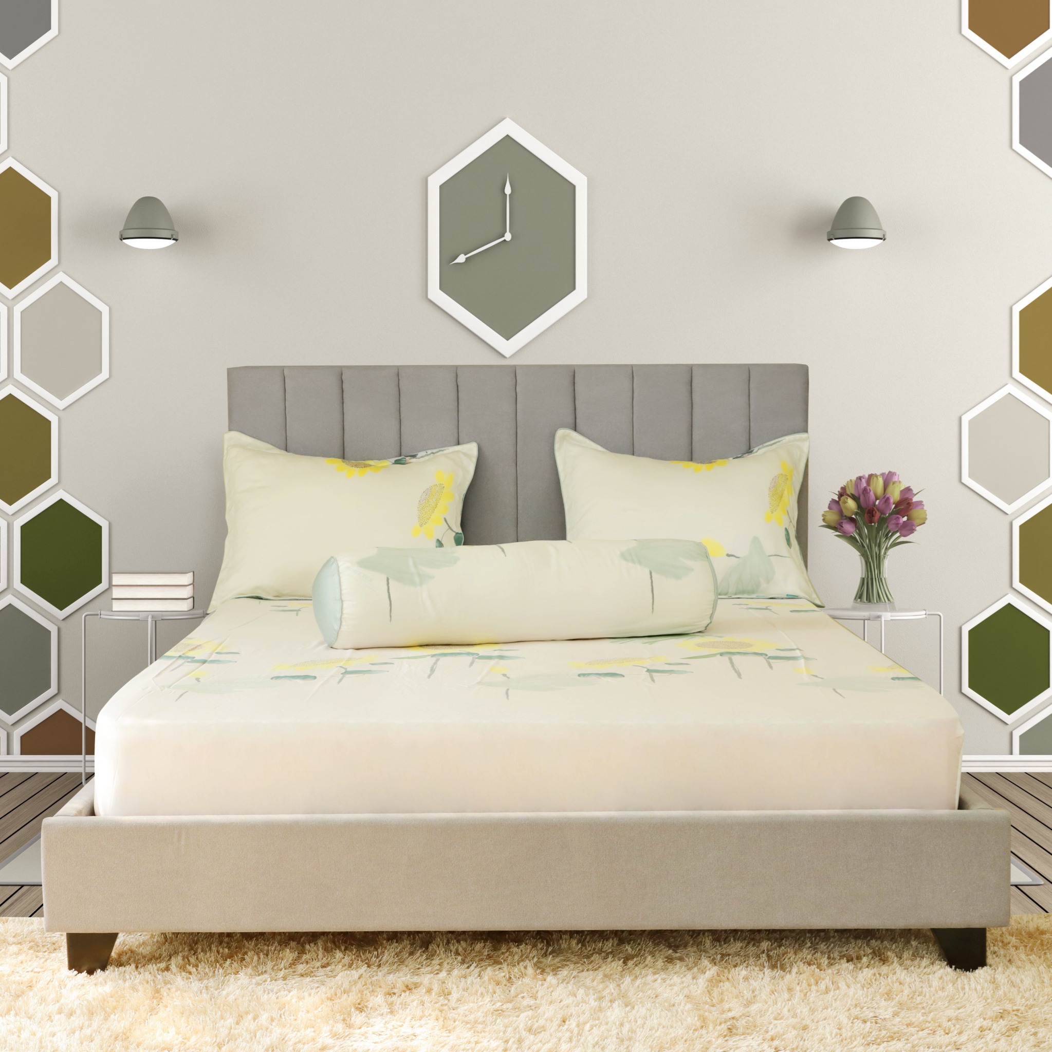 Bộ Drap Gối Tencel Hometex Pre 180X200Cm