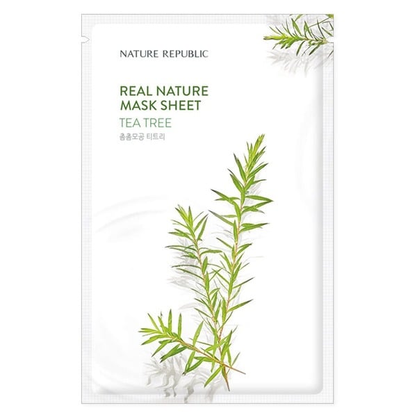 Mặt Nạ Chiết Xuất Tràm Trà Giảm Mụn Nature Republic Real Nature Tea Tree Mask Sheet 23Ml (Wn)