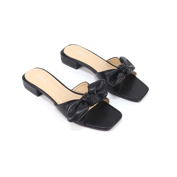 Guốc Nơ Màu Đen Cillie 1178