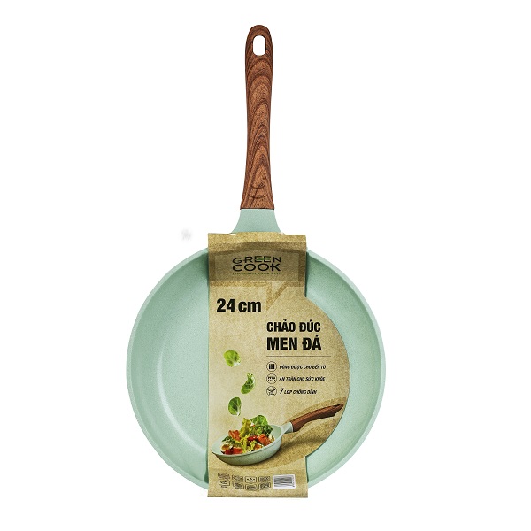 Chảo Đúc Men Đá Xanh Ngọc 24Cm Gcp06 - 24Lh