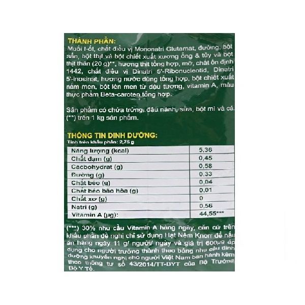 Hạt Nêm Knorr Thịt Thăn, Xương Ống Và Tủy Túi 1.8kg