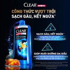 Dầu Gội Sạch Gàu Clear Men Perfume Deep Ocean 840g