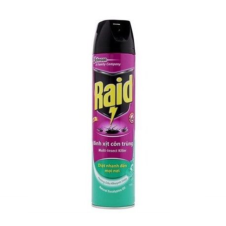 Xịt Côn Trùng Raid Hương Dầu Khuynh Diệp 600Ml