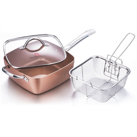 Bộ Quánh Vuông Và Rổ Chiên Super Chef 24Cm