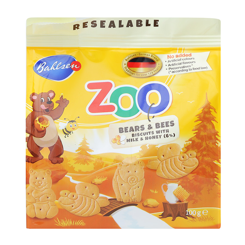 Bánh Quy Sữa Mật Ong Hình Thú Bahlsen Zoo 100G