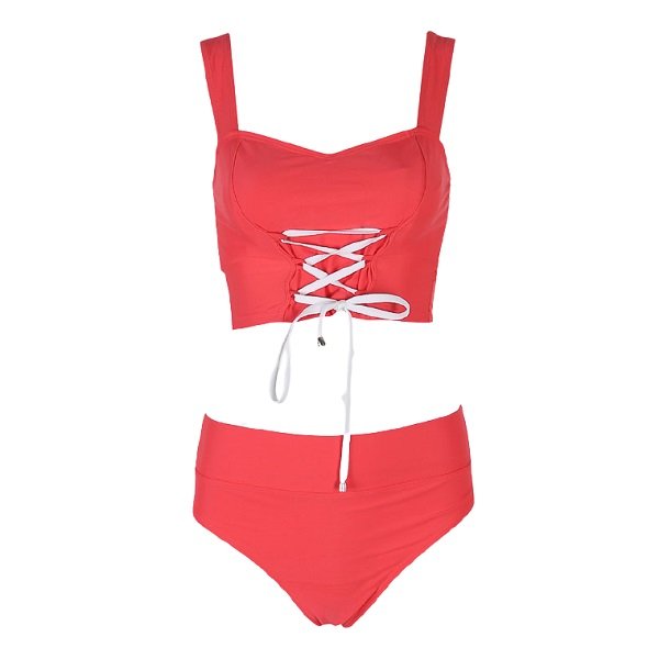 Bộ Bơi Nữ Lan Hạnh Hai Mảnh Sịp Td Màu Đỏ Cam 20066 (Store 5703)