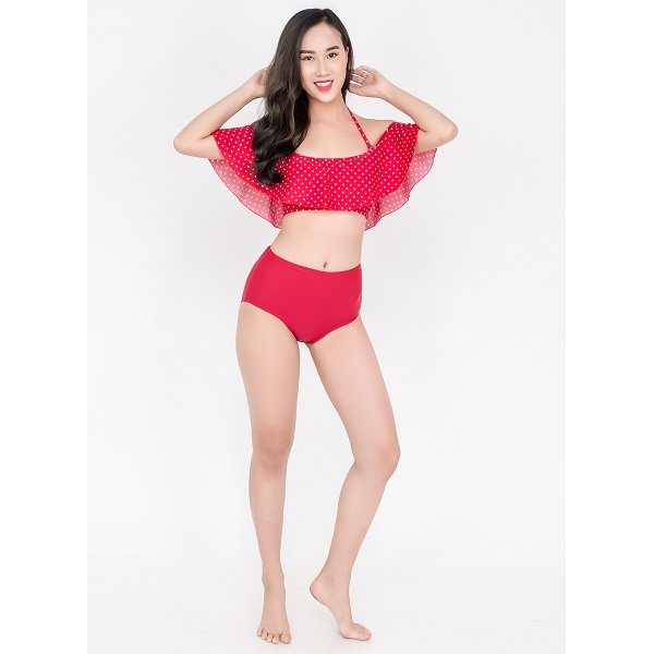 Bộ Bơi Nữ Lan Hạnh Hai Mảnh Sịp Màu Đỏ 20068 (Store 5703)