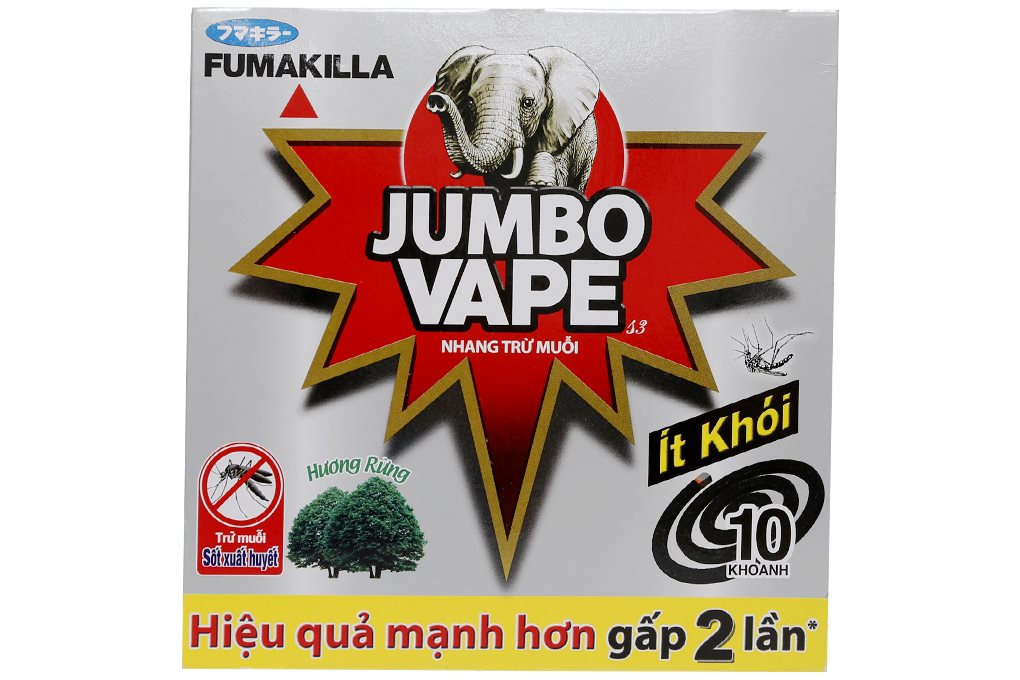 Nhang Muỗi Jumbo Vape S3 Hương Rừng Hộp 10 Khoanh