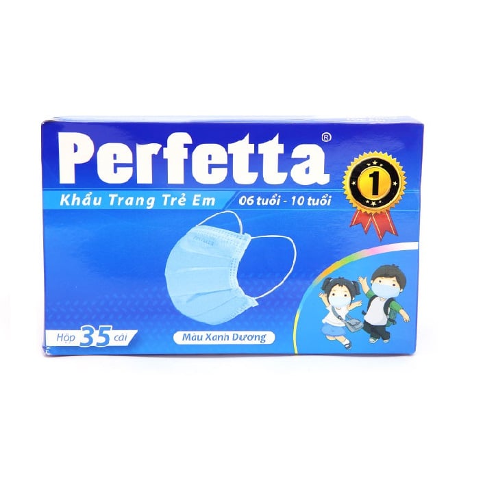 Khẩu Trang Y Tế 2 Lớp Perfetta Cho Trẻ Em - Hộp 35 Cái (Store 1001)