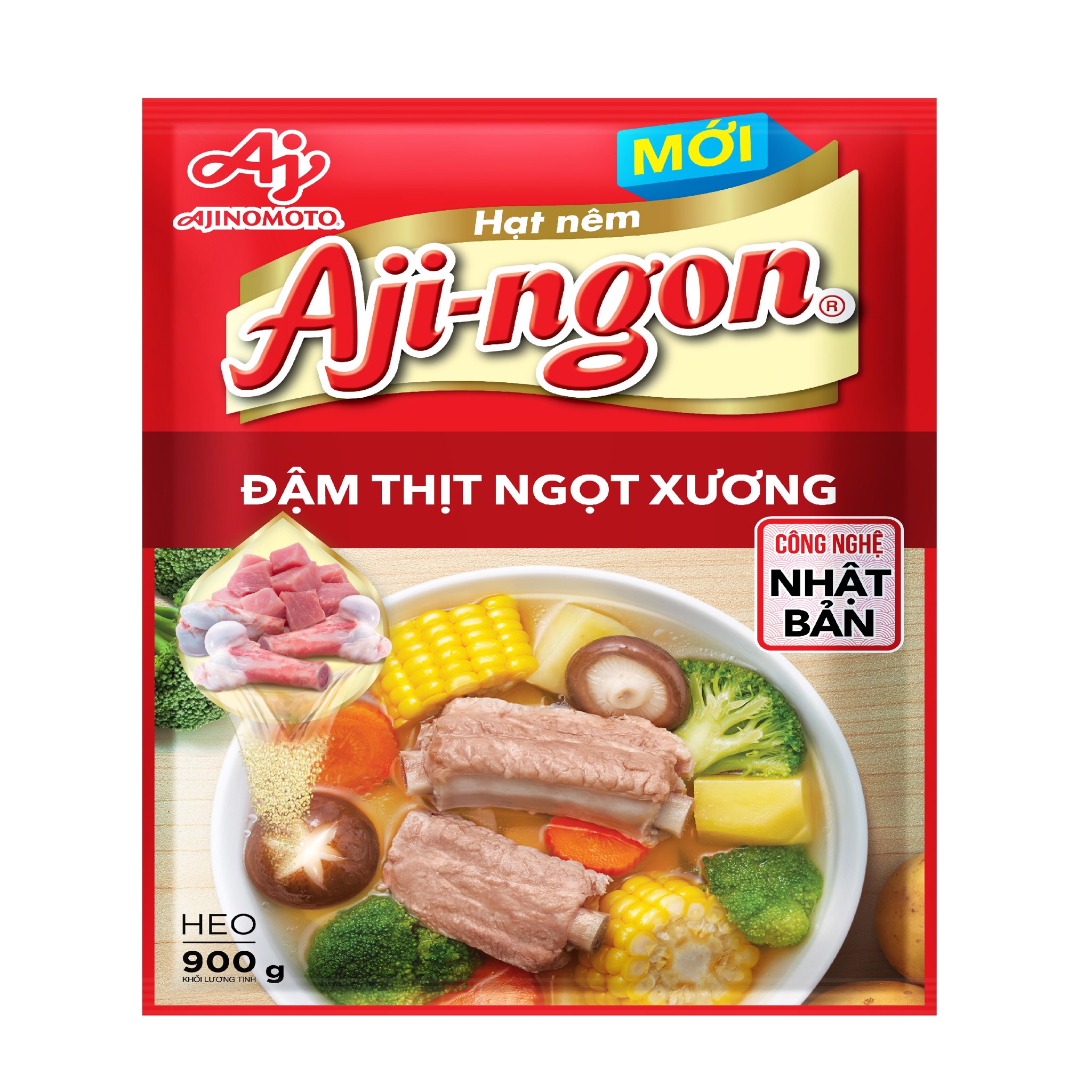 Hạt Nêm Aji - Ngon Heo Bổ Sung Canxi 900G