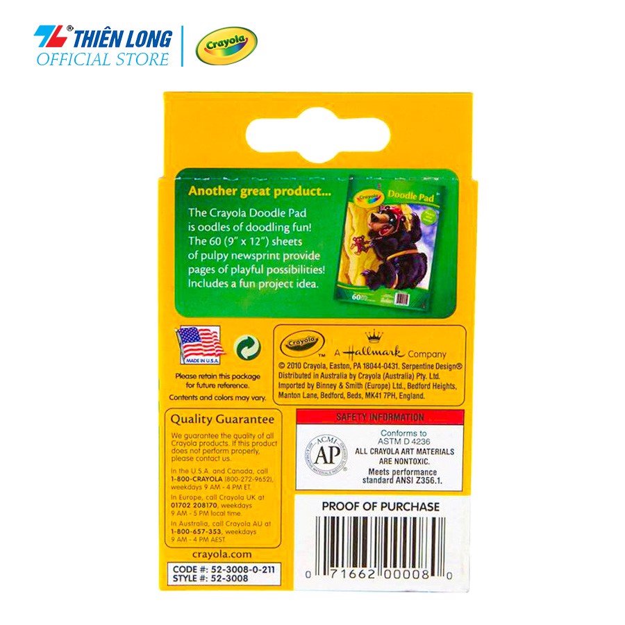 Bộ Bút Sáp 8 Màu Crayola 523008