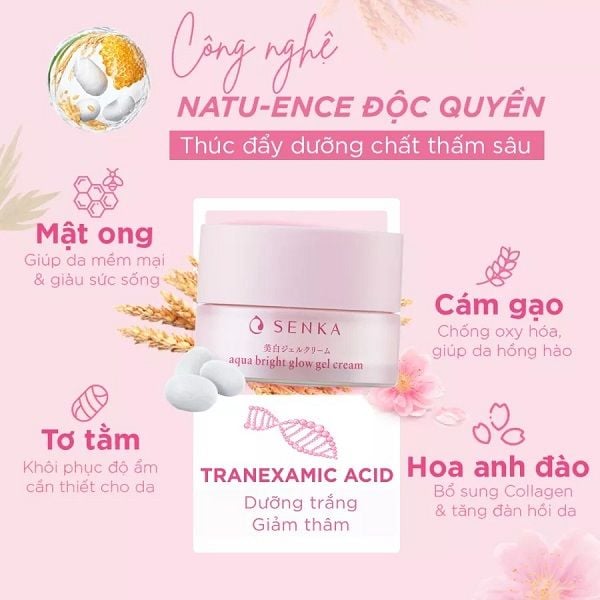 Kem Dưỡng Trắng Da Ban Đêm Senka White Beauty Glow Gel Cream 50g – AeonEshop