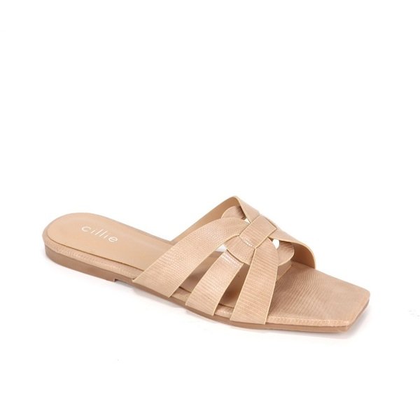 Dép Mũi Vuông Màu Kem Cillie 1182 (Store 5703)