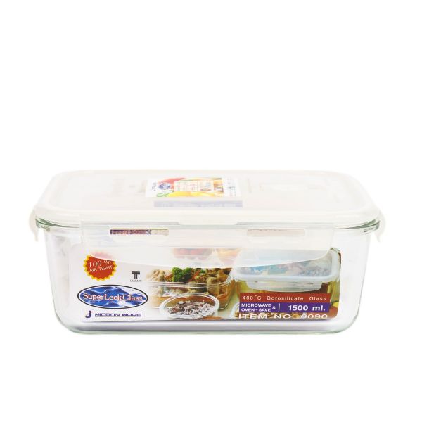 Hộp Chef Lock Thủy Tinh Chữ Nhật 1500Ml
