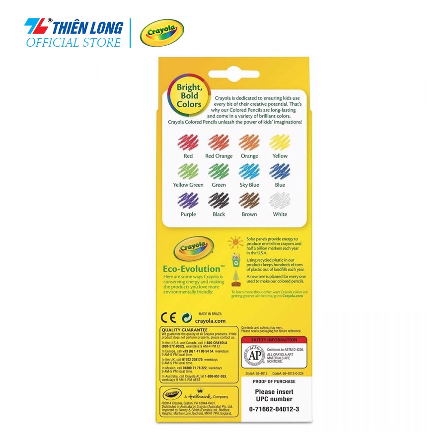 Bộ Bút Chì 12 Màu Crayola 684012