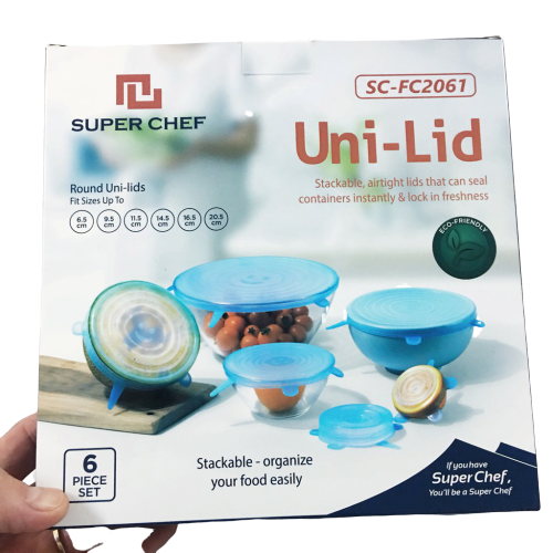 Bộ Nắp Silicon Đậy Thực Phẩm Super Chef 6 Cái