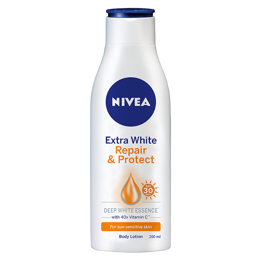 Sữa Dưỡng Thể Nivea Extra White Repair & Protect Giúp Săn Da, Dưỡng Trắng 200Ml