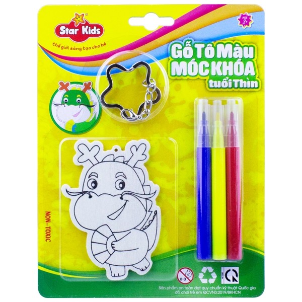 Gỗ Tô Màu Móc Khóa Tuổi Thìn R - Star K - 231/5