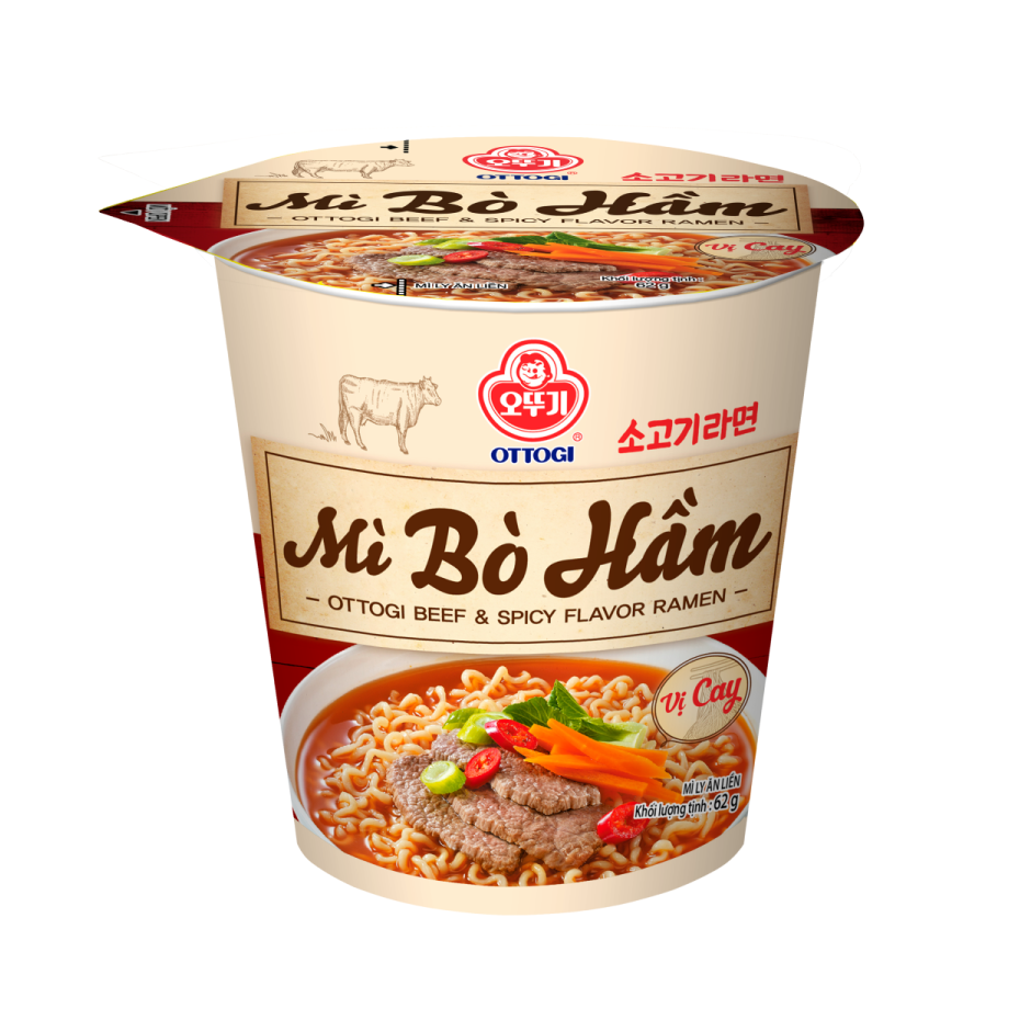 Mì Ly Bò Hầm Ottogi Vị Cay 62G