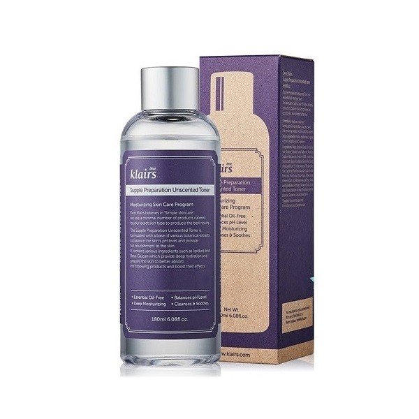 [Toner Klairs Không Mùi] Nước Hoa Hồng Dưỡng Ẩm Không Mùi Klairs Supple Preparation Unscented Toner 180Ml