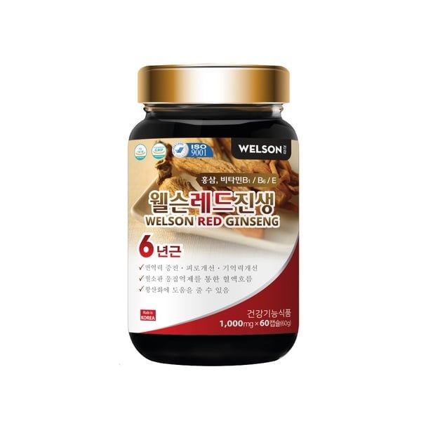 Thực Phẩm Bảo Vệ Sức Khỏe Viên Uống Hồng Sâm Welson Red Ginseng Hộp 60 Viên