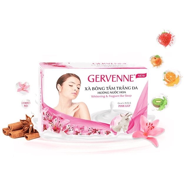 Xà Bông Tắm Trắng Da Tinh Chất Sữa Dê & Hương Hoa Lily Hồng Gervenne 90G