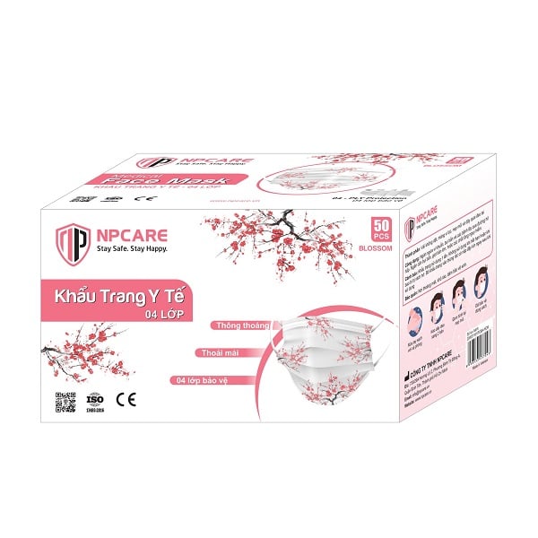 Khẩu Trang Y Tế Npcare 4 Lớp Blossom Hộp 50 Cái (Store 1001, 1003)
