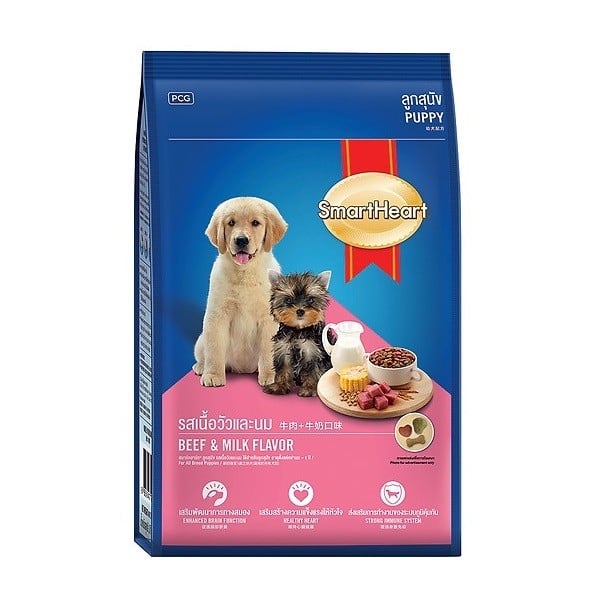 Thức Ăn Chó Con Vị Bò Và Sữa Smartheart 3Kg