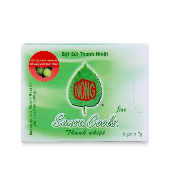 Thực Phẩm Bổ Sung Bột Sủi Thanh Nhiệt Sensa Cools Fizz Hương Chanh 7G X 6 Gói
