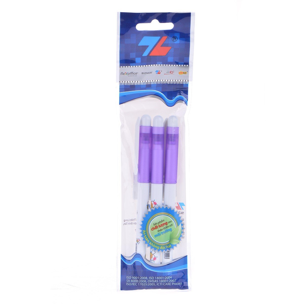 Vỉ 3 Bút Lông Kim Thiên Long Fl - 04 - Tím