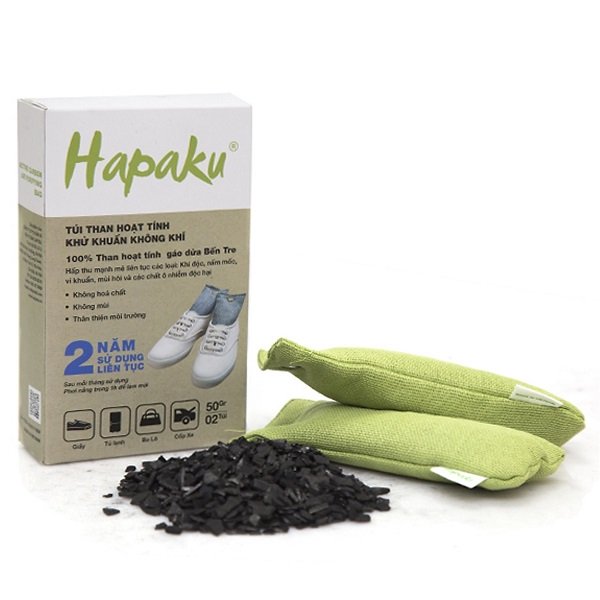 Túi Than Hoạt Tính Hapaku Khử Khuẩn Không Khí 50G X 2 Túi