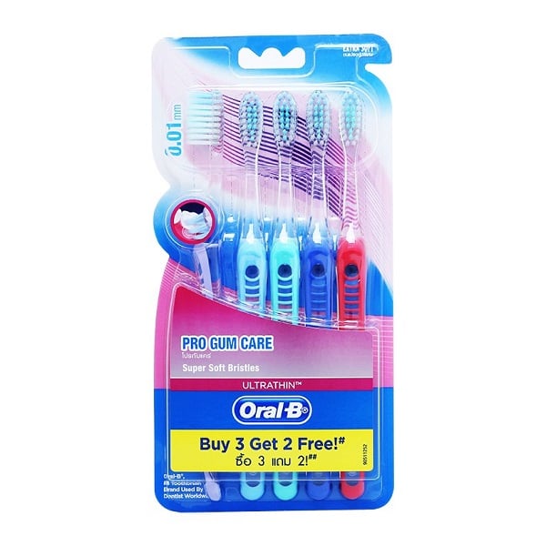 Bàn Chải Đánh Răng Oral - B Green Tea Gum Care Siêu Mềm Vỉ 5 Cây
