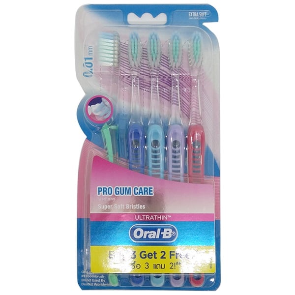 Bàn Chải Đánh Răng Oral - B Progum Siêu Mềm Vĩ 5 Cái