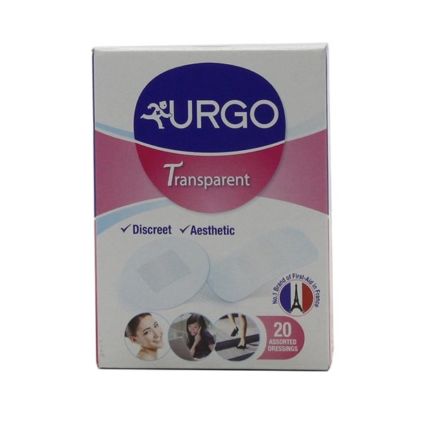 Băng Cá Nhân Urgo Transparent - Hộp 20 Miếng, 4 Kích Cỡ