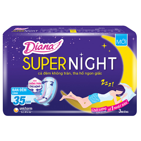 Băng Vệ Sinh Diana Đêm (Super) 35Cm 3 Miếng