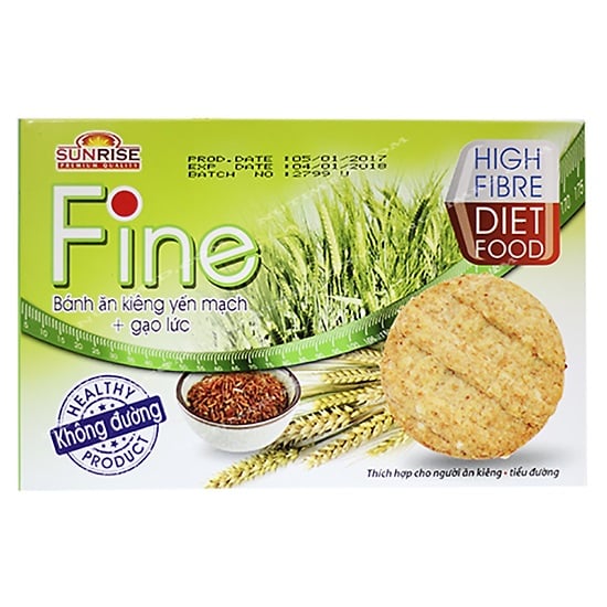Bánh Ăn Kiêng Fine Yến Mạchgạo Lứt - Hộp 178G