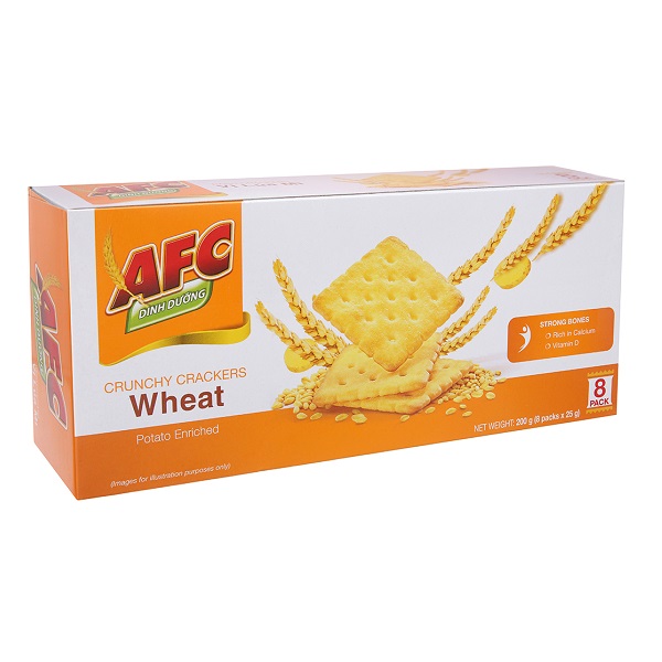 Bánh Cracker Dinh Dưỡng Afc Vị Lúa Mì - Hộp 200G