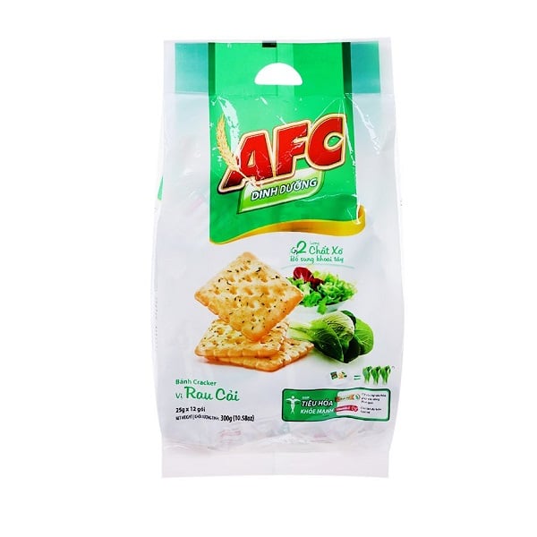 Bánh Cracker Dinh Dưỡng Afc Vị Rau Cải - Bịch 300G