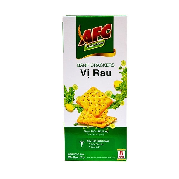 Bánh Cracker Dinh Dưỡng Afc Vị Rau Cải - Hộp 200G