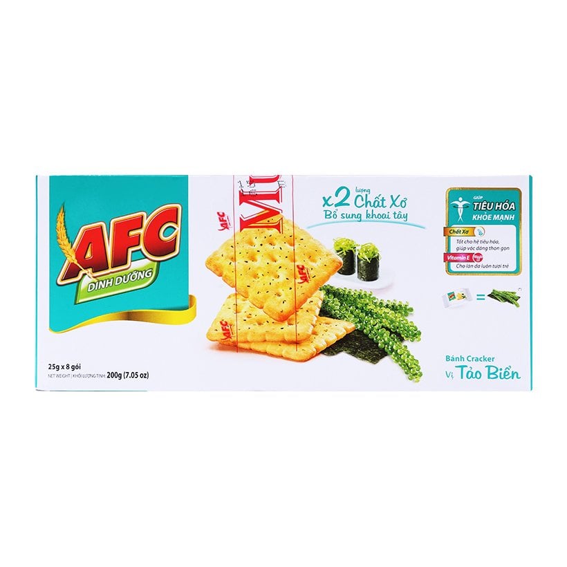 Bánh Cracker Dinh Dưỡng Afc Vị Tảo Biển - Hộp 200G