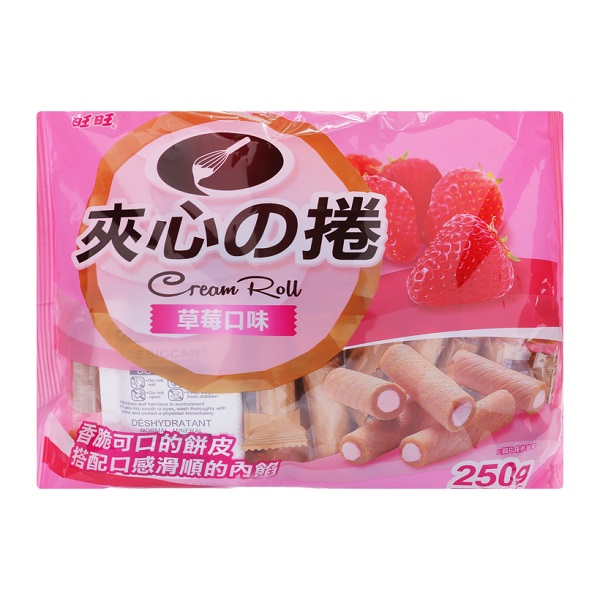 Bánh Quy Cuộn Nhân Kem I Lan Hương Vị Dâu - Cream Roll Strawberry 250G