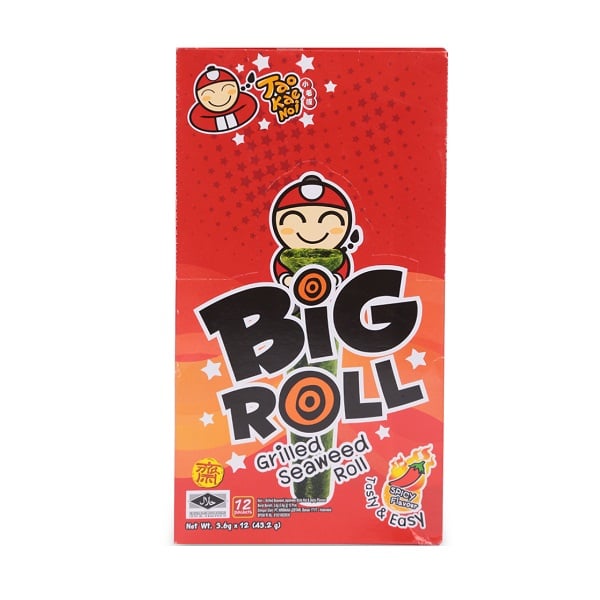 Bánh Snack Rong Biển Taokaenoi Big Roll Vị Cay - Hộp 12 Góix3.6G