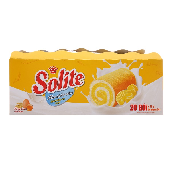Bánh Solite Swiss Cuộn Kem Vị Bơ Sữa (360G)
