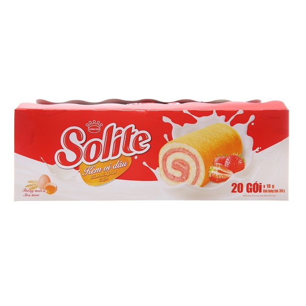 Bánh Solite Swiss Cuộn Kem Vị Dâu (360G)
